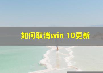 如何取消win 10更新